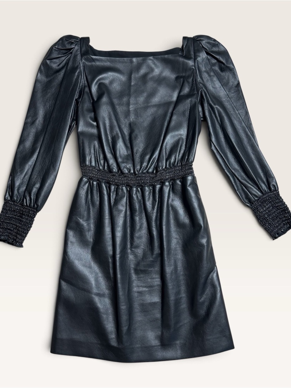 Philosophy di Lorenzo Serafini Faux Leather Puff Sleeve Mini Dress Size 4